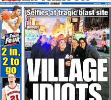New York Post посвятила обложку «идиотам», снявшим селфи на фоне пожара в Нью-Йорке