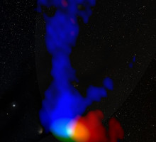 Астрономы увидели «смерч», вырывающийся из облака молодой звезды