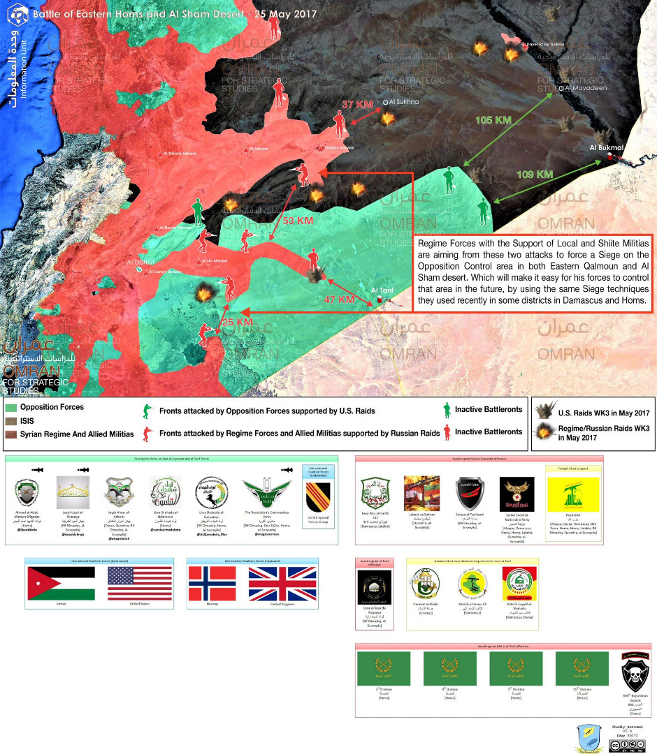 Расстановка сил в на юге и юго-востоке Сирии