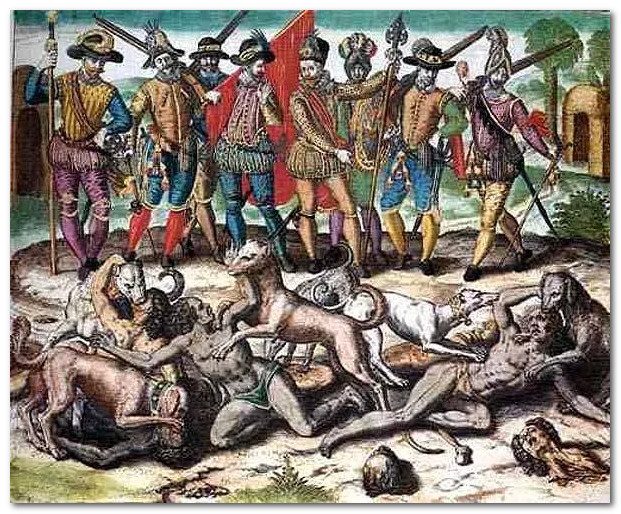 Европейский геноцид коренного населения Америки: Зверская эксплуатация индейцев.