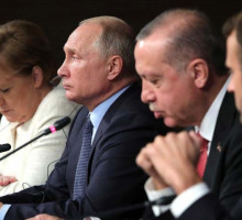 Пресс-конференция по итогам встречи лидеров России, Турции, Германии и Франции